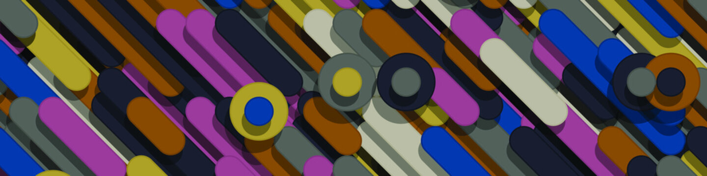 Color Abstract Lines and Circles Generative Art background illustration
