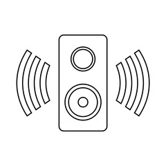 Speaker icon on white.