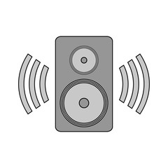 Speaker icon on black.