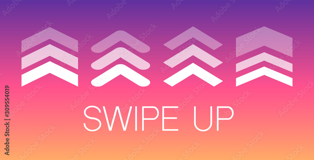 Poster swipe up, set of buttons for social media. arrows, buttons and web icons for advertising and marketi