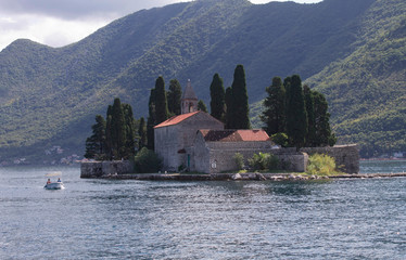 Boka Kotorska Bay in Montenegro. Mediterranean Sea.	