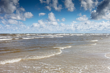 Windy day by gulf of Riga, Baltic sea.