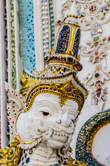 Fototapeta premium Murals on the wall temple in Bangkok Thailand / Thai painting on the wall.