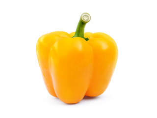 Yellow bell pepper isolated on white background