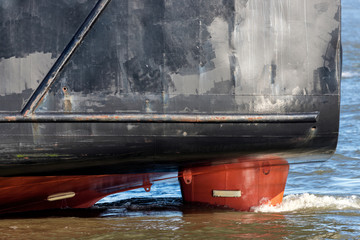 rudder of a freight ship