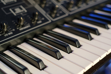 keys of a musical synth instrumen