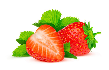Strawberry isolated on white background with clipping path