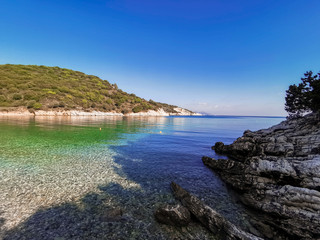 Fototapeta na wymiar Filliatro scluded beach in Ithaca Greece