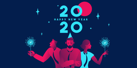 Fototapeta na wymiar 2020 happy new year corporate party business template