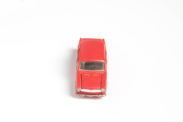 toy cars on white background
