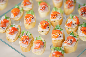 Catering and guest meals during the event. Quick mini snacks in a special beautiful dish.