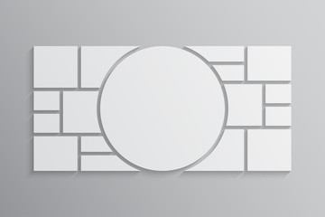 Vector empty collage circle seventeen image, photo