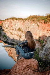 girl in the park of Czech Republic