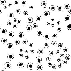 Seamless pattern with abstract simple elements, scroll on a white background. Hand drawn doodle illustration with lines. Design template, fabric, wallpaper, cover, packaging, wrapper.