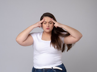 Plus Size Model With Headache