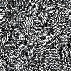 Seamless pattern with abstract hatch simple elements on a white background. Hand drawn doodle illustration with lines. Design template, fabric, wallpaper, cover, packaging, wrapper.