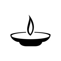 Diwali black icon. Element of World religiosity. 
