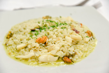 Seafood Rice in the Plate