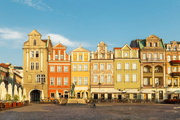 Fototapeta na wymiar Main Market city square (Stare Miasto) of Poznan, Poland, 