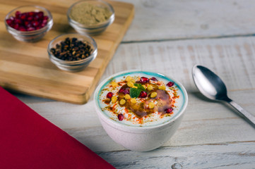 dahi bhalla or Dahi Vada - famous indian street food or starter
