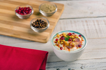 dahi bhalla or Dahi Vada - famous indian street food or starter