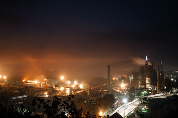 Fototapeta na wymiar Giant industrial plant. Night view
