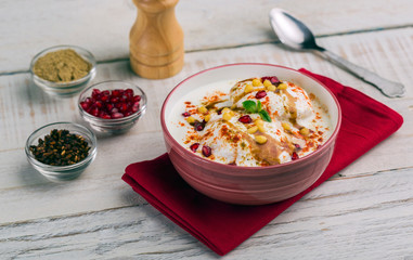 dahi bhalla or Dahi Vada - famous indian street food or starter