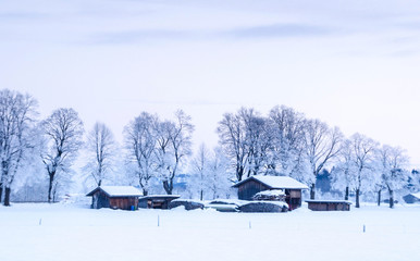 Beautiful landscape in winter in austria