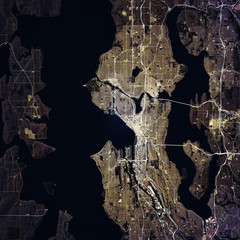 Map Seattle city. Washington - 309569852