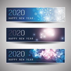 Set of Horizontal Christmas, New Year Headers or Banners Design - 2020