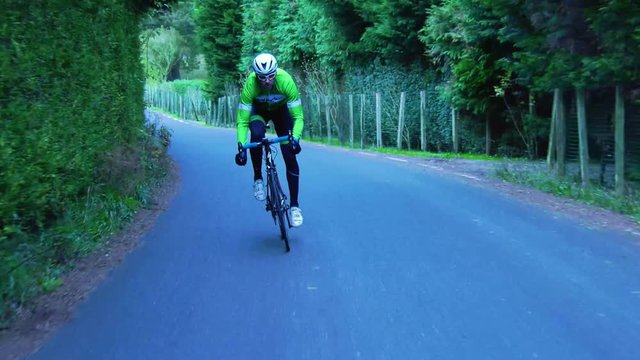 Road bike dron coast cycling