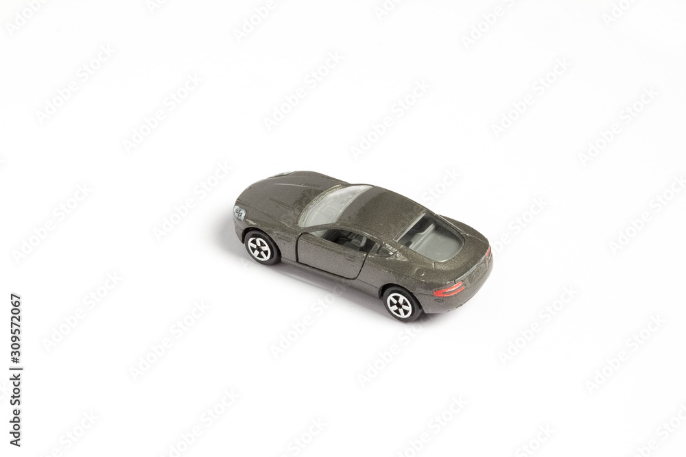 Wall mural toy car on a white background