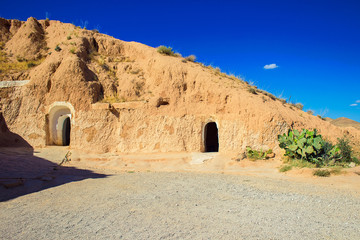 Underground troglodytes caves of the Berbers in the Sahara desert, Matmata, Tunisia