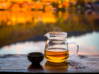 Tea cup on the table