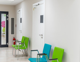 Esthetic and clean modern private clinic or vet waiting room