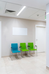 Esthetic and clean modern private clinic or vet waiting room