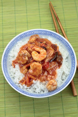 shrimp sweet and sour sauce with rice