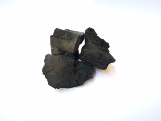 Activated  Charcoal  On  White  Background  With  Copy  Space.  Face  Scrub  And  Cleanser  Skin  care.  