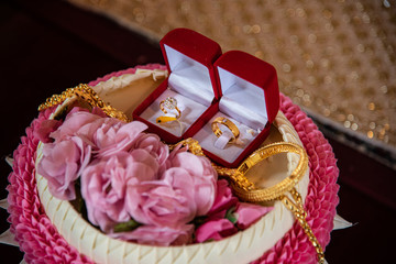 Dowry marriage in Thai traditional wedding , Thai Engagement or wedding concept.	