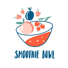 Smoothie bowl. Fruits and berries fresh food