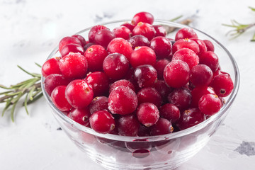 Red cranberries closeup