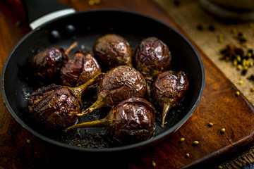 stuffed masala baingan or eggplant - an indian cooked vegetable 