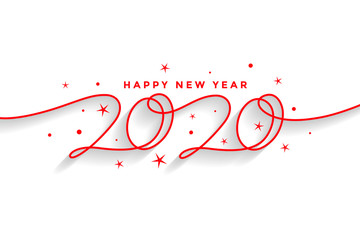 happy new year 2020 creative line style background
