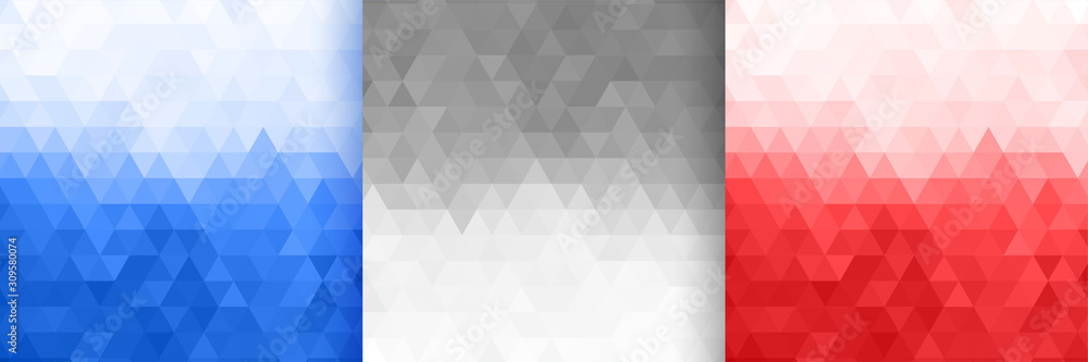 Fototapete triangle pattern set in three colors design