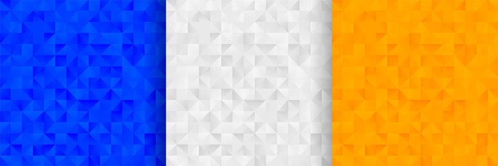 abstract triangles pattern background design in three colors