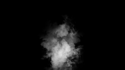 Explosion smoke bomb on isolated black background. Smoking cigarette smoke. Abstract texture overlays.