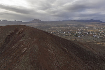 Tenerife aerial view of mountains and countryside villages