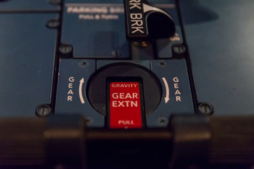 Airplane buttons in the cockpit simulator