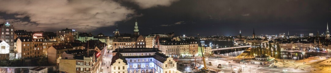 Fototapeta na wymiar Panoramic view of Stockholm as seen from Södermalm