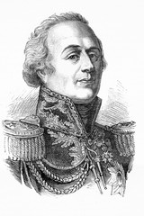 Louis Marie Jacques Amalric, comte de Narbonne-Lara. French nobleman, soldier and diplomat. Born 1755, died 1813. Antique illustration. 1890.